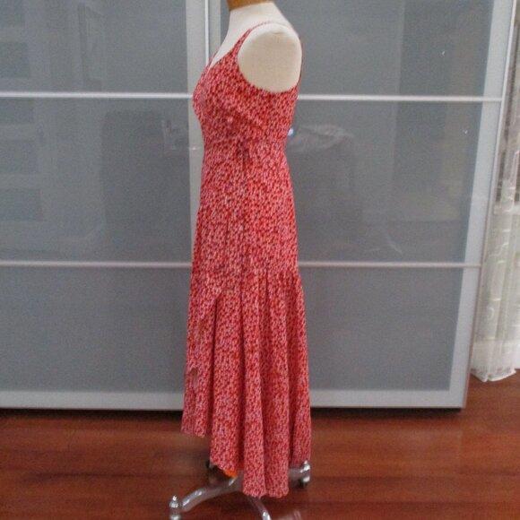 Anthro Hutch Asymmetrical Hem Spaghetti Strap Wrap Dress - Picture 2 of 5